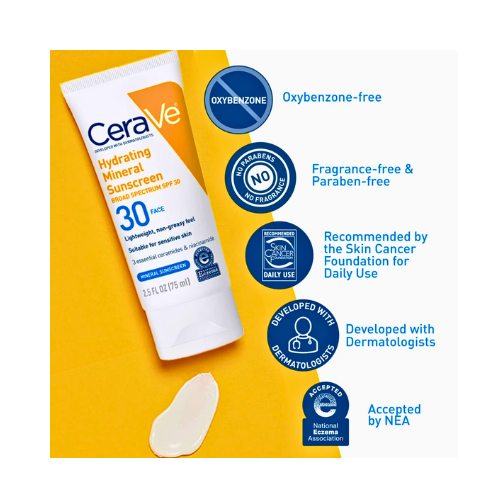 CeraVe 100% Mineral Sunscreen SPF 30, 5 Oz - BlackRose