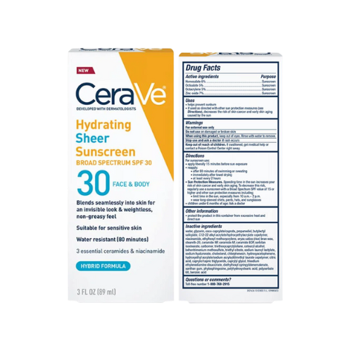 CeraVe 100% Mineral Sunscreen SPF 30, 5 Oz - BlackRose