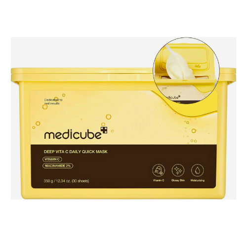 Medicube Deep Vita C Daily Quick Mask – Brightening Face Masks (30 Sheets) - BlackRose